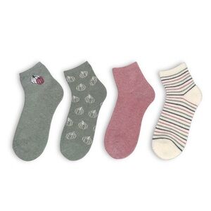 Born Outdoor Wool Blend Socks Quarter Crew Pumpkin Fall Pink Green NWT